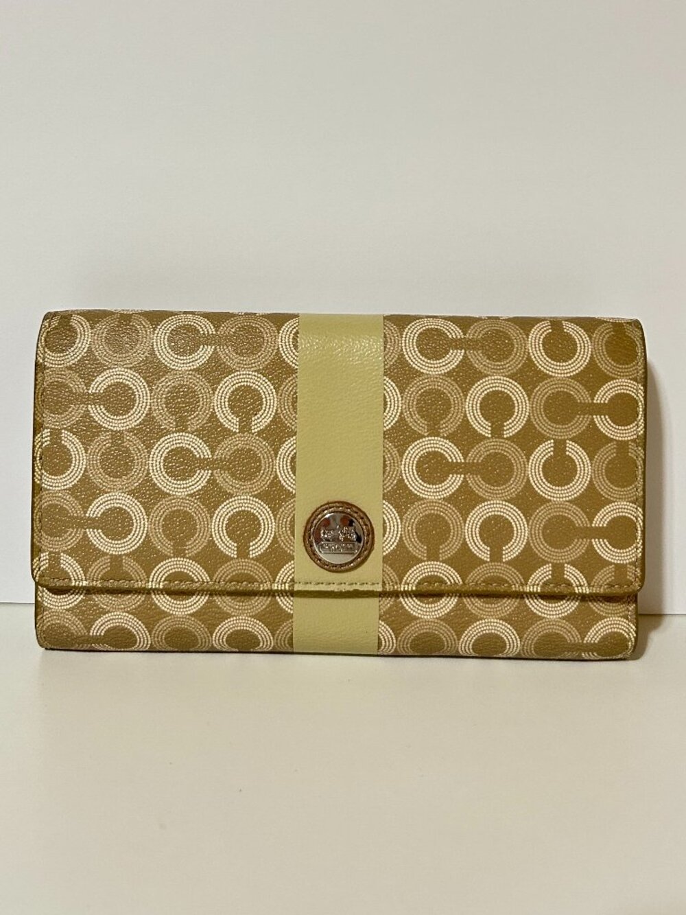 Coach Vintage Card Holder Wallet Womens Gold